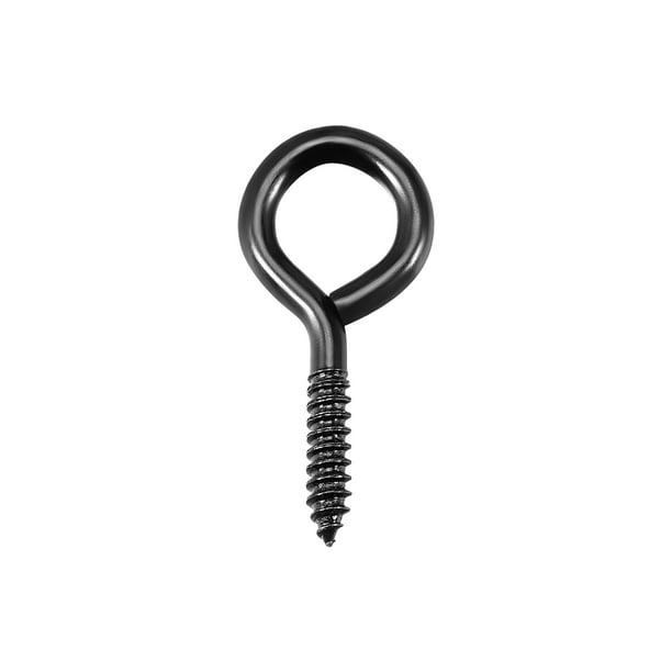 0.87 inch Screws Eye Hooks Self-Tapping Screws Screw Hanger Eye-Shaped Ring Hooks Black 60 Pieces 